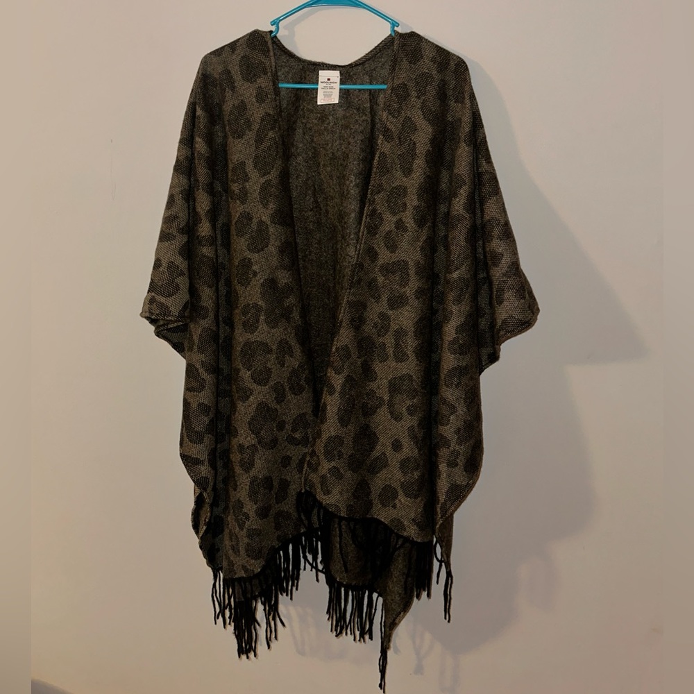 Cheetah print poncho